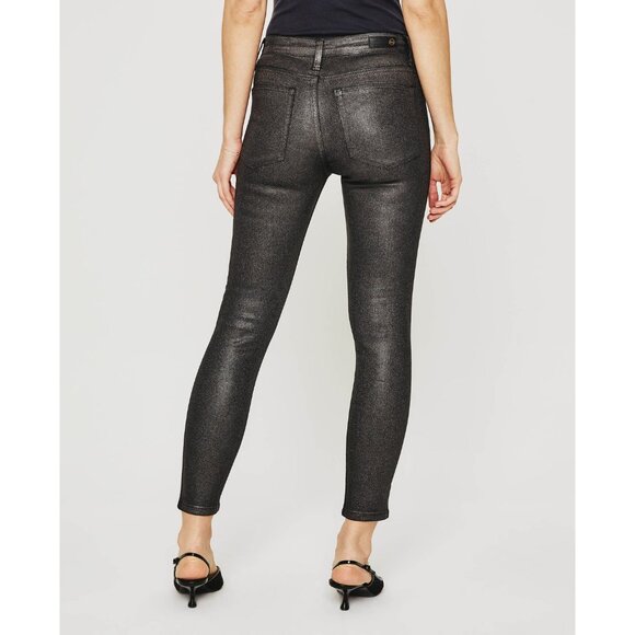 New AG Adriano Goldschmied Farrah Skinny Ankle in Black Luminous Size 29 - Picture 3 of 14